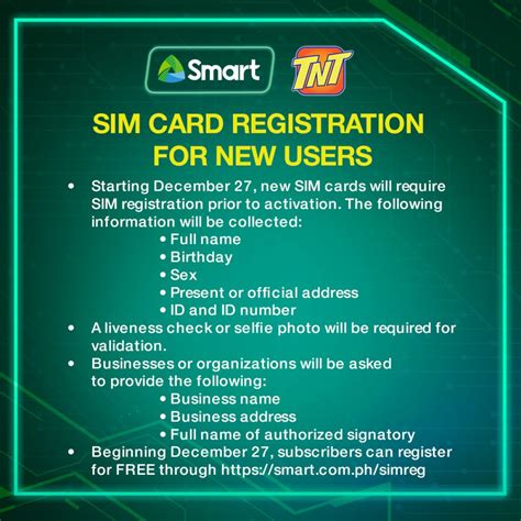 smart ph sim card registration|sim card registration tm.